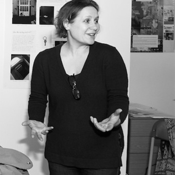 Black and white image of woman gesticulating hands