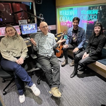 The Max Reinhardt Show - Ep 44 with Rowan Flack and Lola de la Mata 4 people in radio studio sitting and smiling