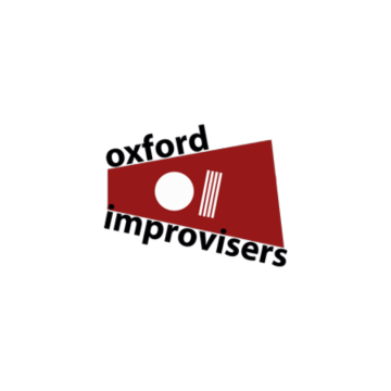 Oxford Improvisers Logo red block with text around