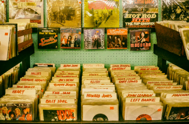 Vinyls in a record store