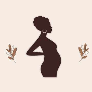 brown female figure silhouette on nude background with laurels either side