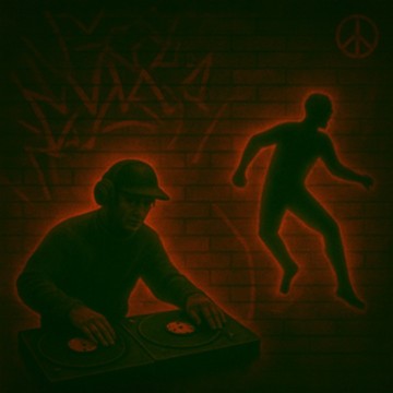 orange and black DJ silhouettes
