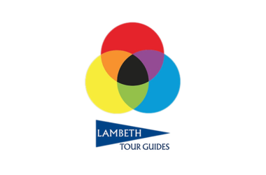 Colour circles intersecting and Lambeth Tour Guides Text underneath